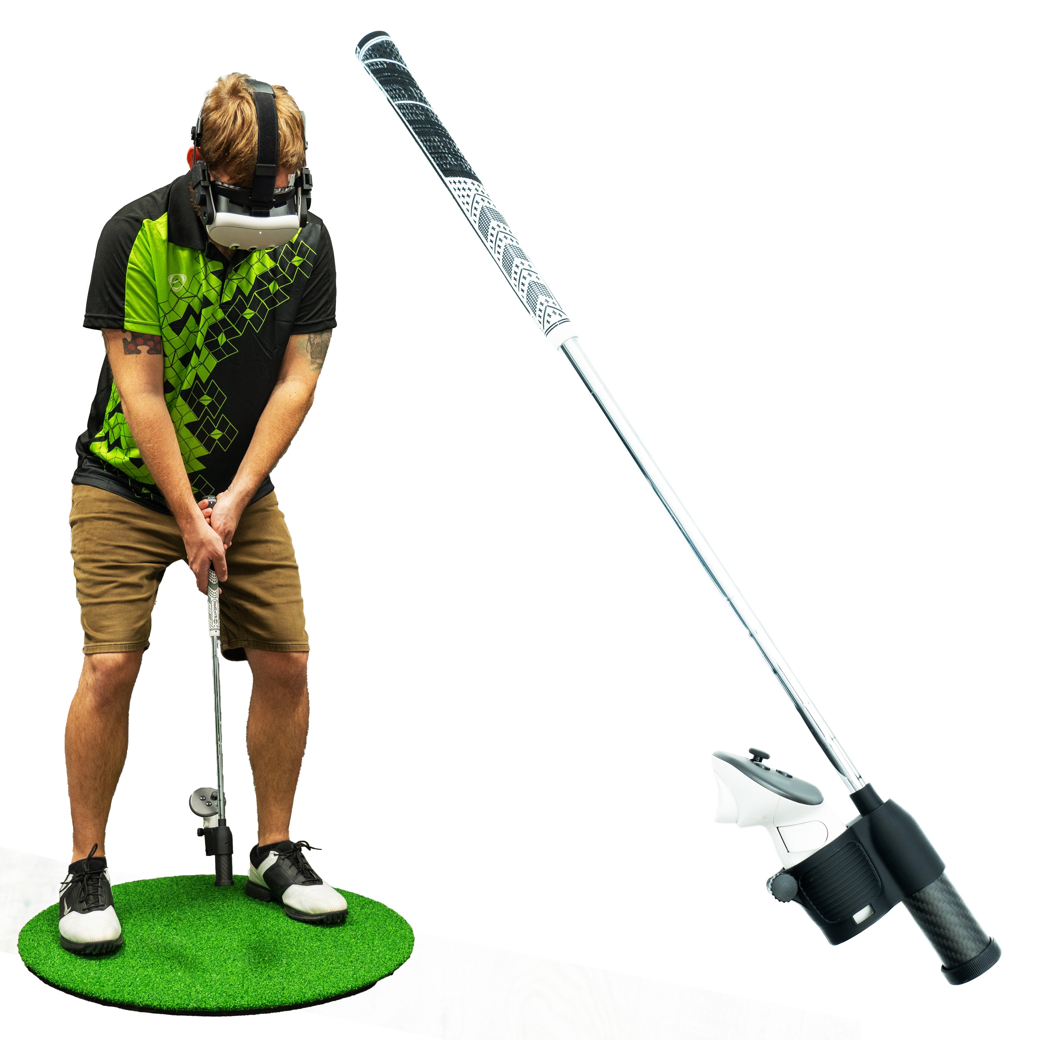 DriVR Elite Chrome - Club de golf con peso de acero escalonado - Compatible con Quest 2, 3 y Pro