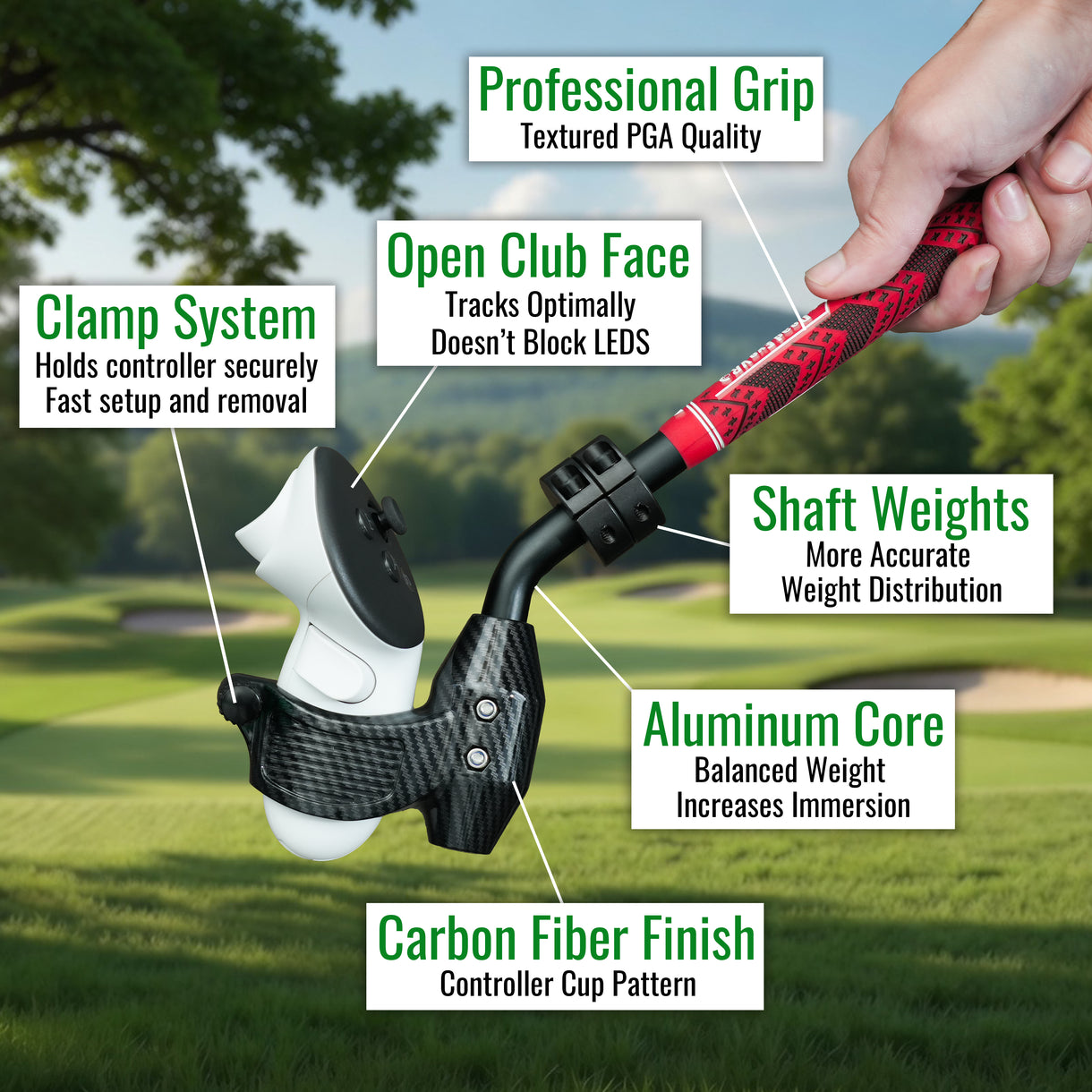 Drivr Rugwr1 DriVR Ace - VR Golf Club Handle Accessory - Compatible with Quest 3/3s ...