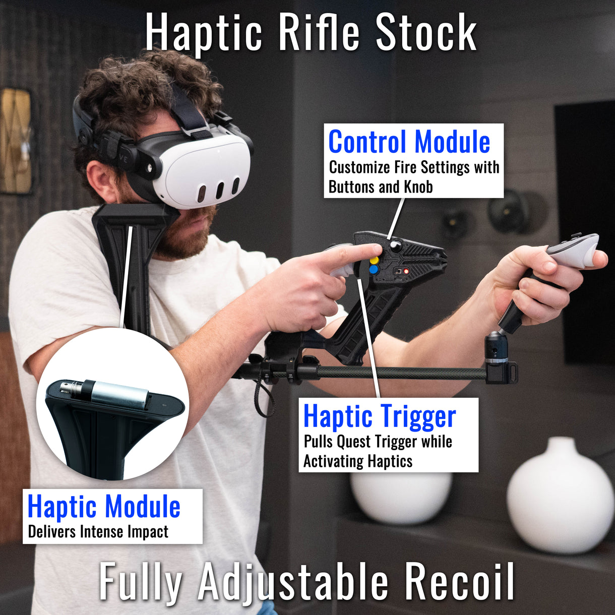 Haptic Trigger Enforcer Revolt - Haptic Rifle Stock with Force Feedback for Quest VR ...