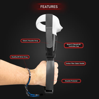 CarbonSabers - Carbon Fiber Saber Handles for Beat Saber -G2, Rift S, Quest 1, and Quest 2