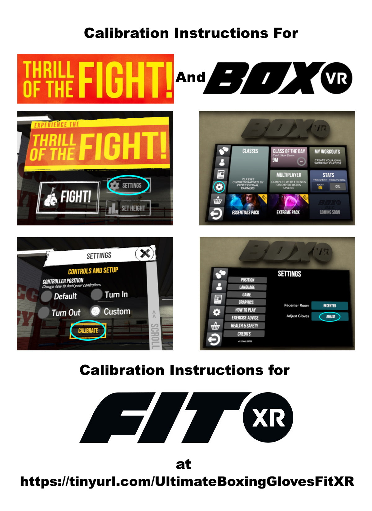 Calibration Instructions for Thrill of the Fight BoxVR and FitXR